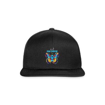 Welt Down Syndrom Tag Schmetterling - Snapback Cap - Schwarz/Schwarz - Vorne