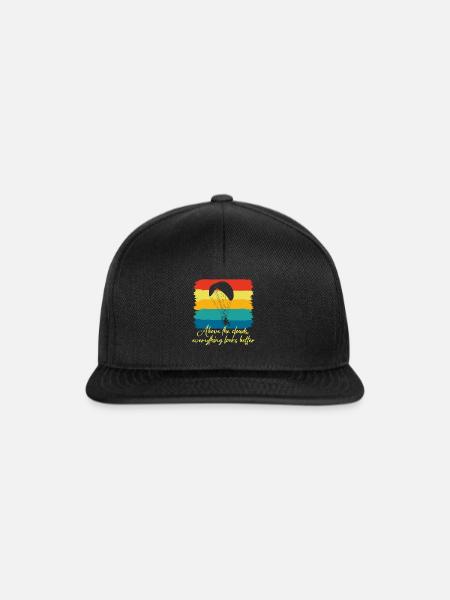 Über den Wolken Paramotor-Enthusiast - Snapback Cap - Schwarz/Schwarz