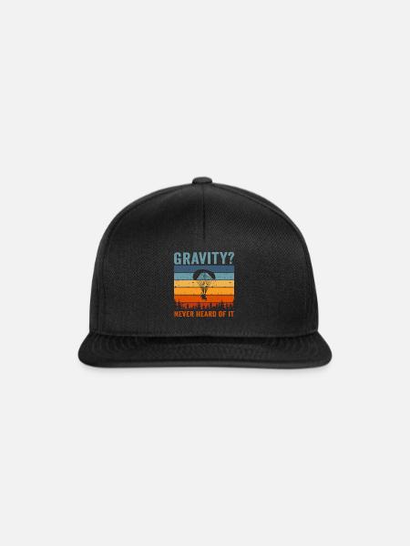 Lustiges Paramotor Gravitations-Meme - Snapback Cap - Schwarz/Schwarz