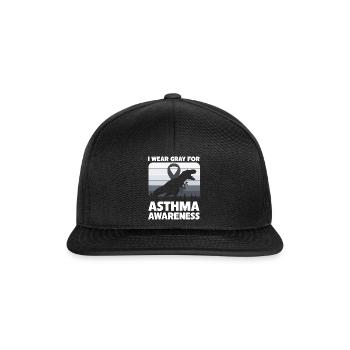 Ich Trage Grau Für Asthma Bewusstsein - Snapback Cap - Schwarz/Schwarz - Vorne