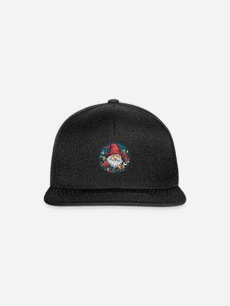 Waldwichtel mit Blumen - Snapback Cap - Schwarz/Schwarz