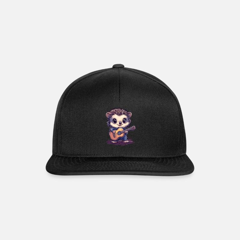 Gitarrenspielender Igel - Snapback Cap - Schwarz/Schwarz
