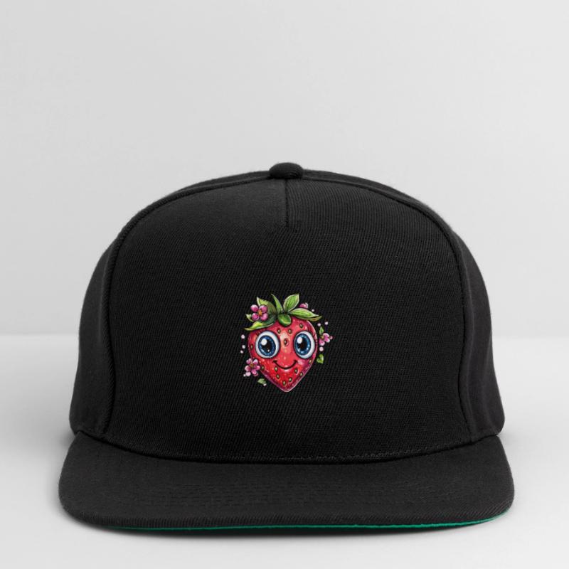 Fraise avec sourire de fleur Casquette snapback