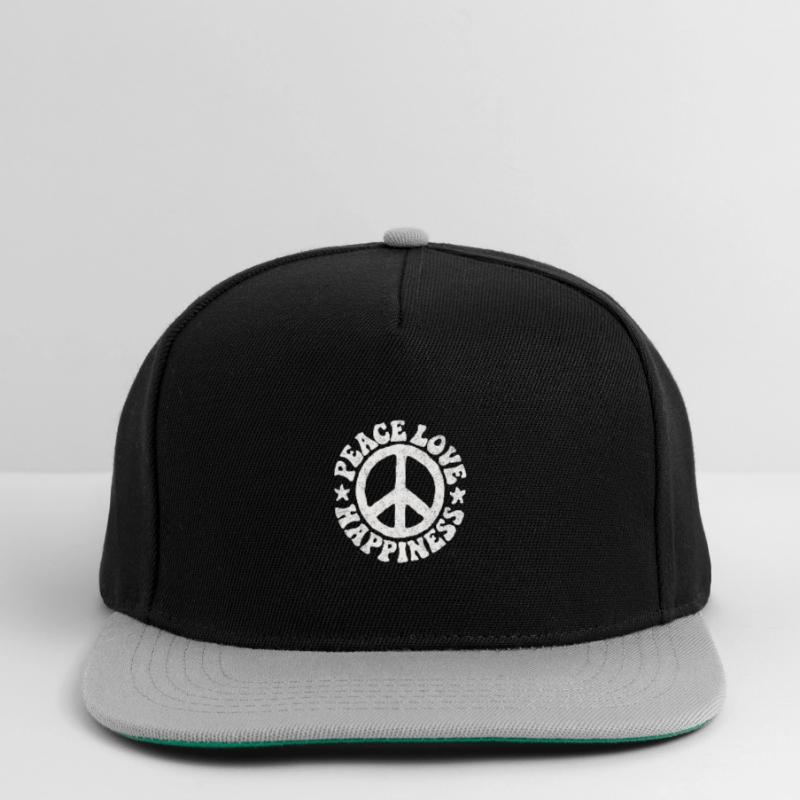 Friedenszeichen Friedenssymbol Hippie Geschenk Snapback Cap