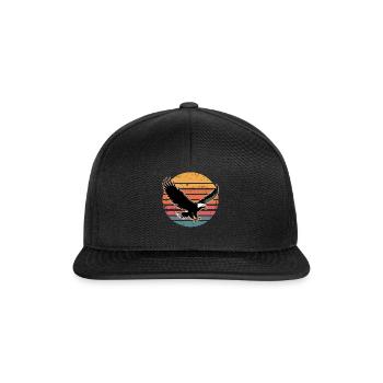 Retro Vintage Eagle Sunset Nature Lover Eagle Bird - Snapback Cap - black/black - Front