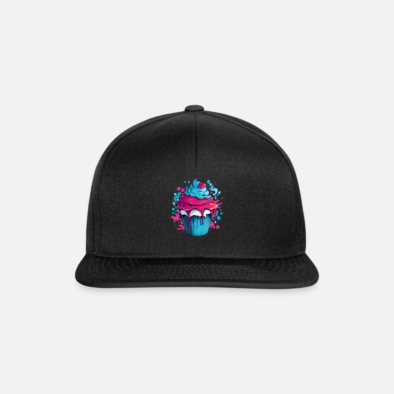 Cupcake mit Farbexplosion - Snapback Cap - Schwarz/Schwarz