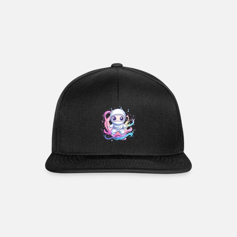 Ninja dans le tourbillon de couleurs - Casquette snapback - noir/noir