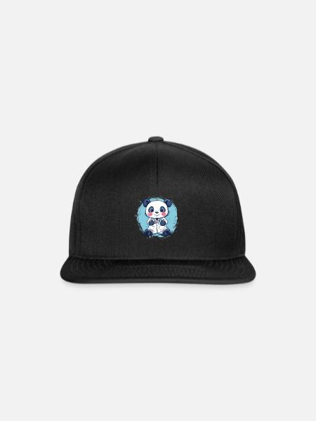 Panda in Doktorrobe - Snapback Cap - Schwarz/Schwarz