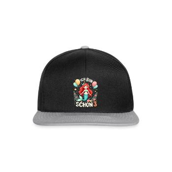 J’ai déjà 3 sirène fille d’anniversaire - Casquette snapback - noir/gris - Devant