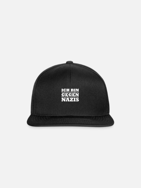 Ich bin gegen Nazis - Snapback Cap - Schwarz/Schwarz
