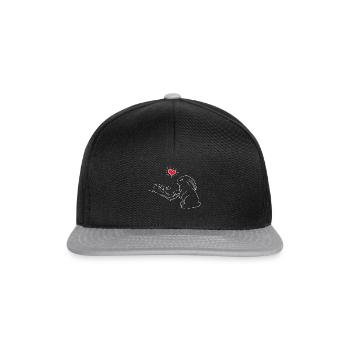 Kaninchen Human Love Design für Kaninchenliebhaber - Snapback Cap - Schwarz/Grau - Vorne