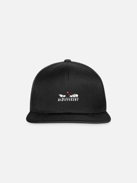 Hardrock Schaf Gitarristin - be different - Snapback Cap - Schwarz/Schwarz