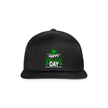 Happy St. Patrick's Day Feiertag Irland Geschenk - Snapback Cap - Schwarz/Schwarz - Vorne