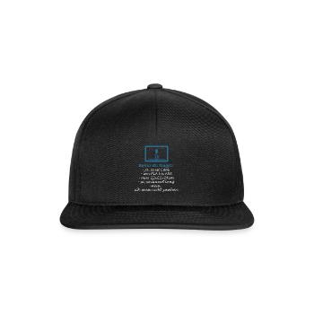 Bevor du fragst... 3D-Druck, 3D, Druck, 3D Druck - Snapback Cap - Schwarz/Schwarz - Vorne