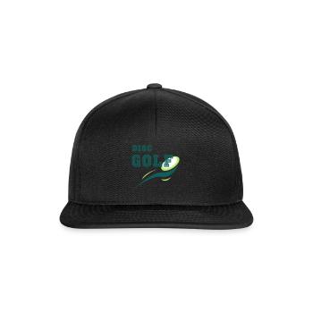 Disc Golf Discgolf Frisbee Geschenk Gift - Snapback Cap - Schwarz/Schwarz - Vorne