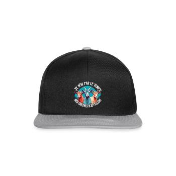 Je n'ai pas le temps - mes chèvres m'appellent - Casquette snapback - noir/gris - Devant