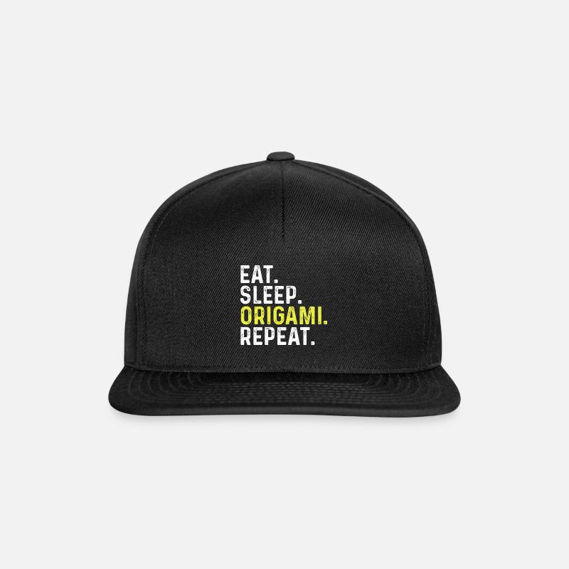 Manger du sommeil Origami Répéter - Casquette snapback - noir/noir