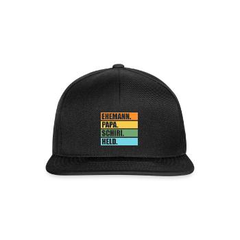 Schiri Unparteiischer Vater Papa Fußball Schiedsri - Snapback Cap - Schwarz/Schwarz - Vorne