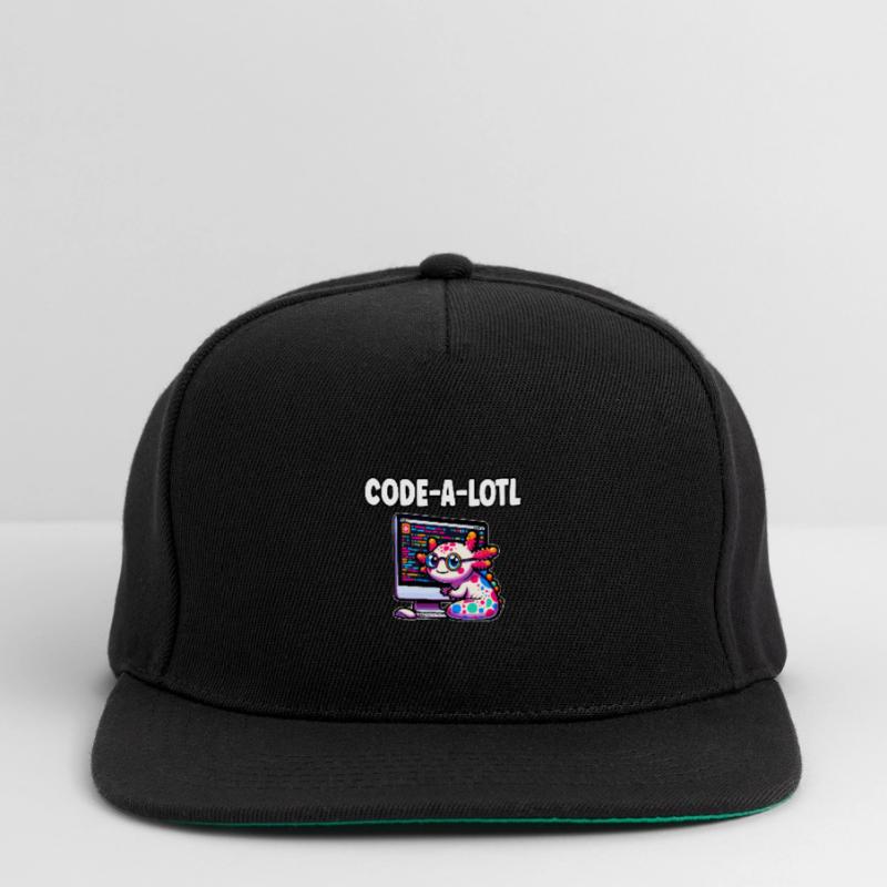 Funny Coding Axolotl Programming Gift Snapback Cap