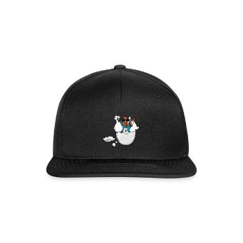 Coquille d’œuf Poulets Oeufs de Pâques Volaille Volaille - Casquette snapback - noir/noir - Devant