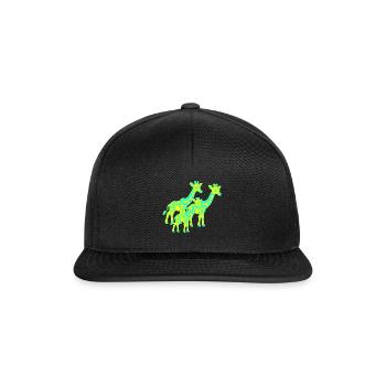 Giraffe Africa Safari Child Kids Retro 80s 90s - Snapback Cap - black/black - Front