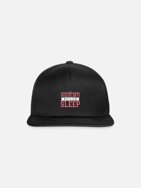 Accountant Never Sleep T-Shirt Lustiger Buchhalter - Snapback Cap - Schwarz/Schwarz