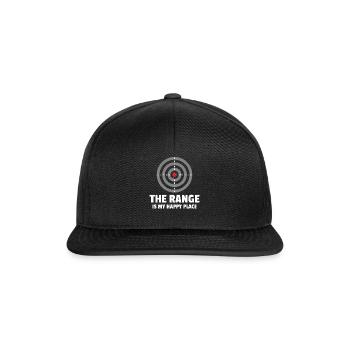 Range is my happy place Target Shooting range - Snapback Cap - black/black - Front