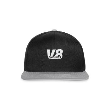 Idée cadeau Moteur huit cylindres V8 Tuning - Casquette snapback - noir/gris - Devant