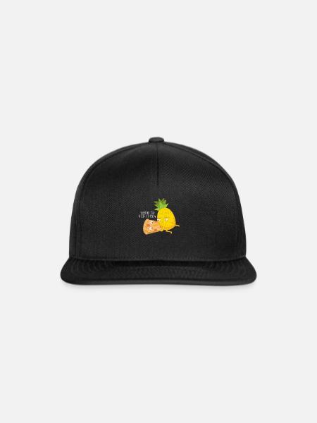 Ananas Pizza - Snapback Cap - Schwarz/Schwarz