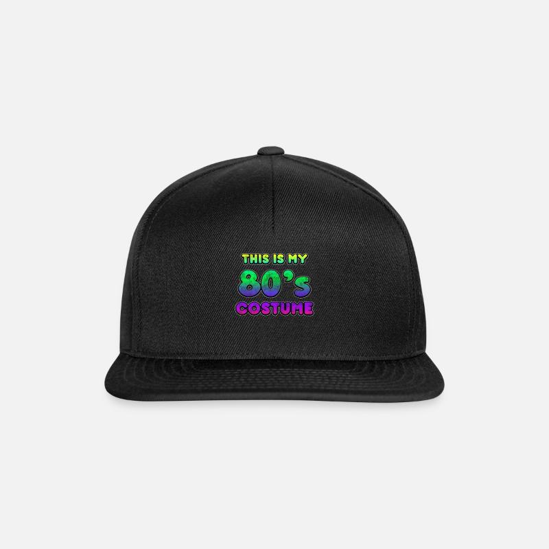 80er Jahre - Snapback Cap - Schwarz/Schwarz