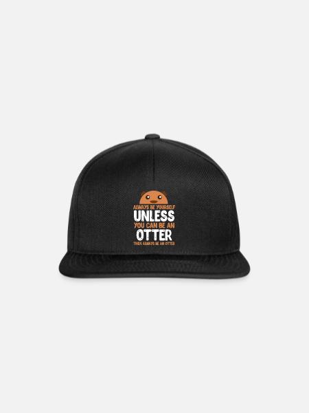 Otter Lustig Wassermarder Shirt Süß Geschenk Geek - Snapback Cap - Schwarz/Schwarz