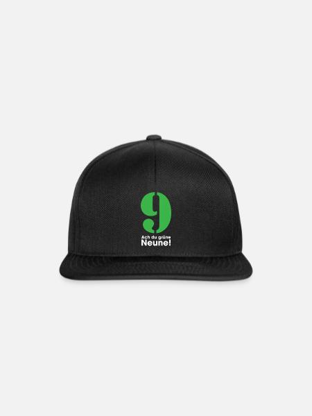 Lustige Geschenkidee Ach du grüne Neune Zahlenwitz - Snapback Cap - Schwarz/Schwarz