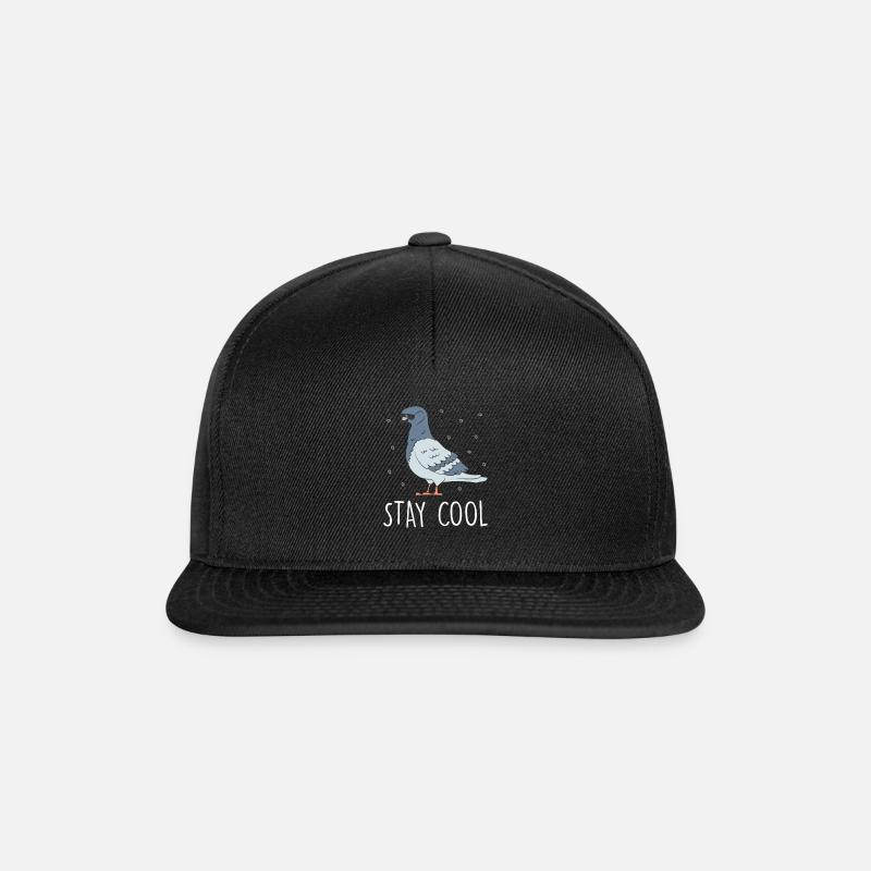Taube mit Sonnenbrille, Taubenzüchter, Tauben - Snapback Cap - Schwarz/Schwarz