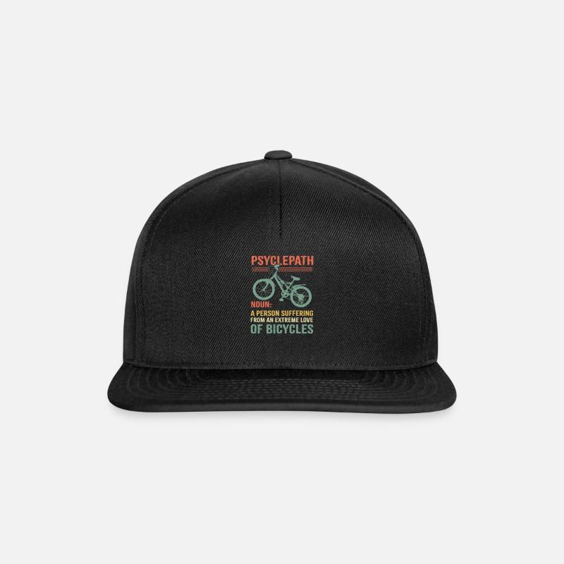 Définition d'idée cadeau de bicyclette drôle Psyclepath - Casquette snapback - noir/noir