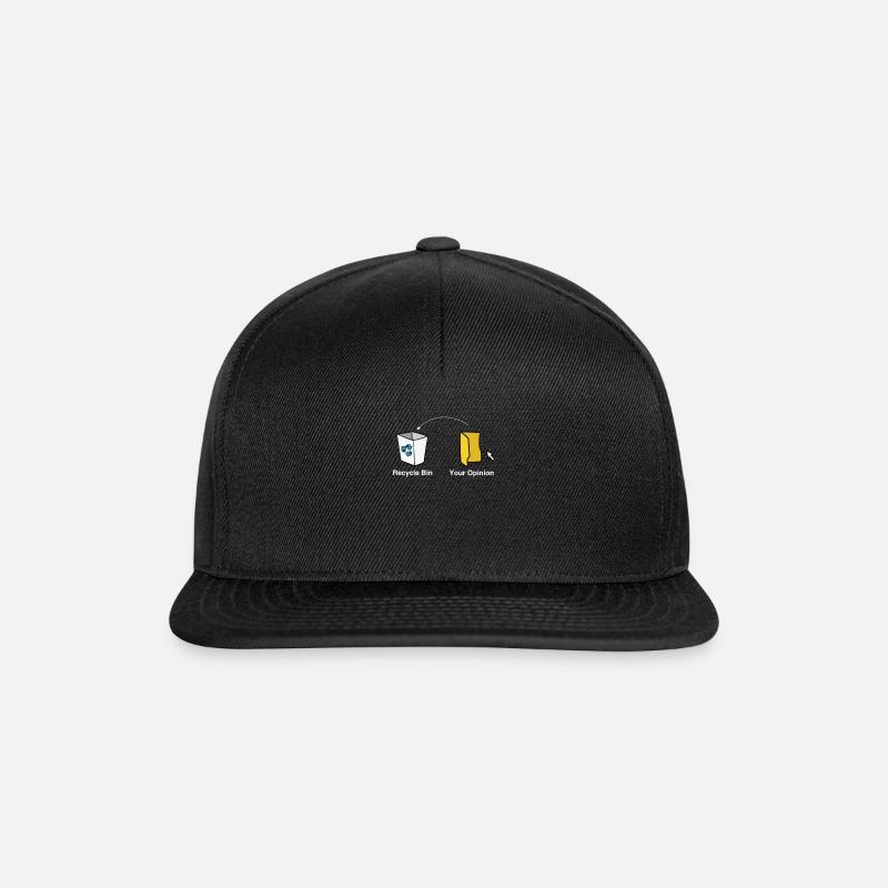 Papierkorb PC Computer Geschenkidee Meinung Müll - Snapback Cap - Schwarz/Schwarz