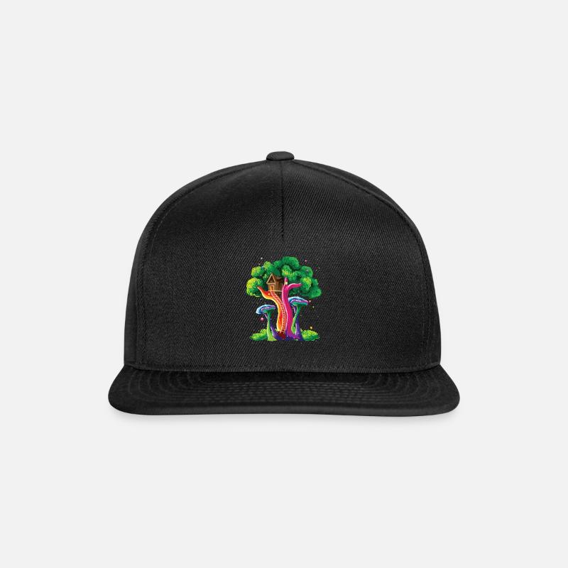 Cadeau de couleur vive de la forêt arbre forêt sauvage coloré - Casquette snapback - noir/noir
