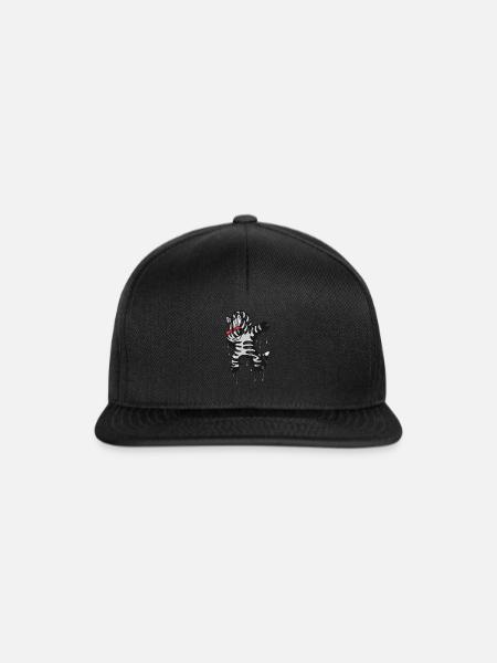 Zebra Afrika Savanne Safari Geschenkidee Dabbing - Snapback Cap - Schwarz/Schwarz