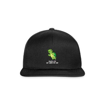 Turtle - Always late but worth the wait - Snapback Cap - black/black - Front