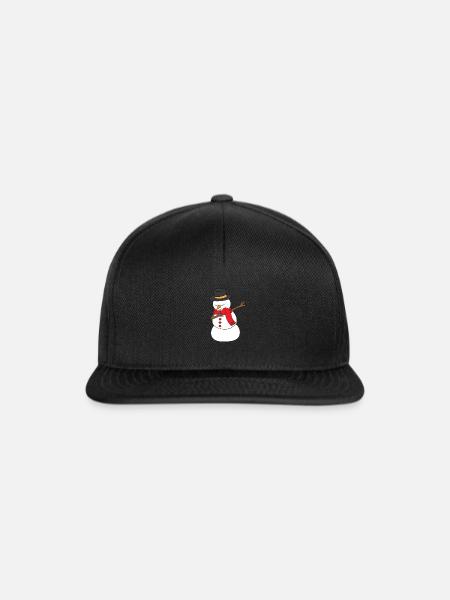 Winter - Schneemann DAB / dabbing - Snapback Cap - Schwarz/Schwarz