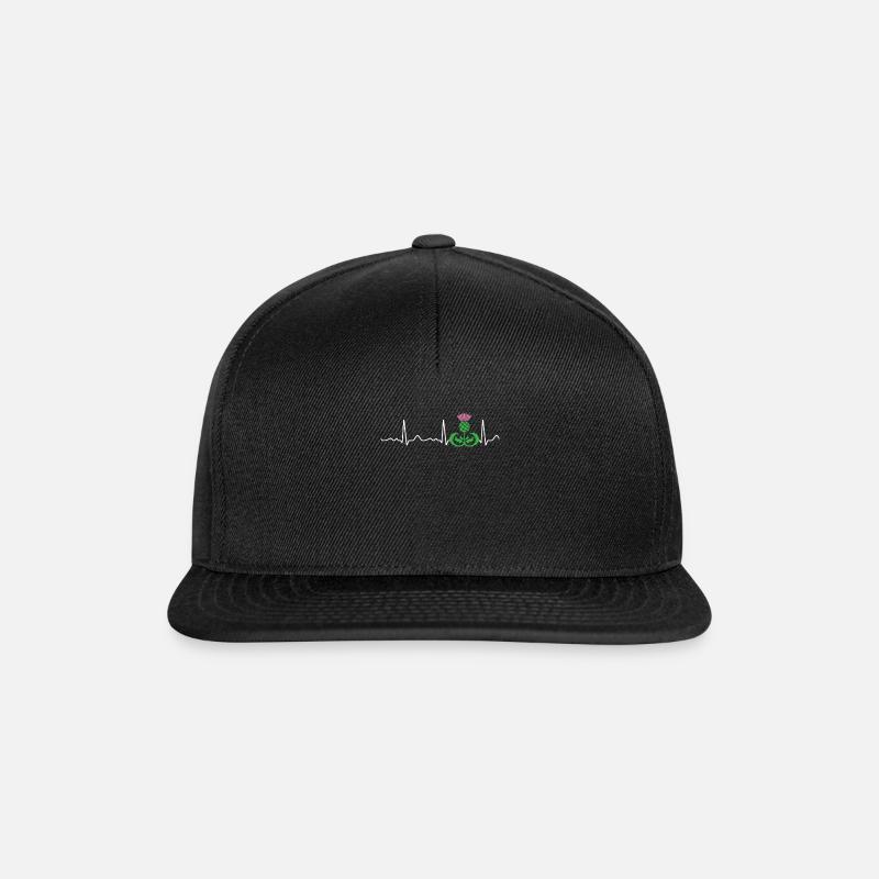 Thistle / Scotland - pulse, heartbeat, heart line - Snapback Cap - black/black