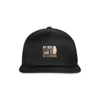 My Rope is Calling I have to Go Alpinklettern - Snapback Cap - Schwarz/Schwarz - Vorne