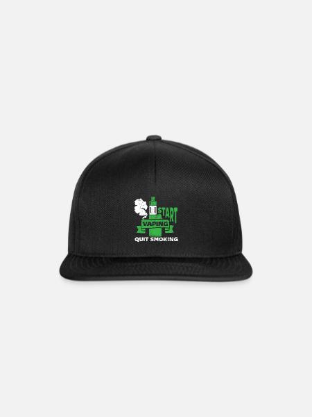 E-Zigarette E-Shisha Dampf Liquid - Snapback Cap - Schwarz/Schwarz
