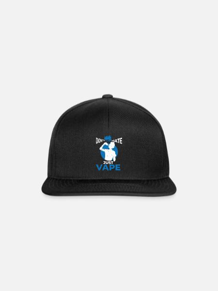 Elektro Zigarette E-Zigarette E-Shisha Vape - Snapback Cap - Schwarz/Schwarz