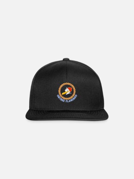 Ostsee Flamingo lustige Möwe - Snapback Cap - Schwarz/Schwarz