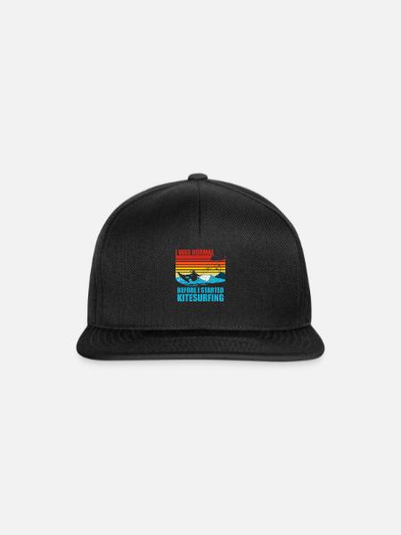 Ich war normal vor dem Kitesurfen lustiges Kitesurfen - Snapback Cap - Schwarz/Schwarz