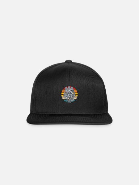 Retro Vintage Pilzpilz - Snapback Cap - Schwarz/Schwarz