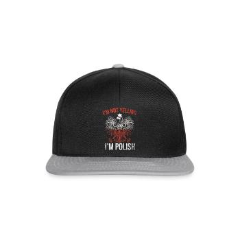 Polen Lustig Polska Polski - Snapback Cap - Schwarz/Grau - Vorne