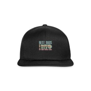 Die Besten Väter Sind 1959 Geboren, 64 Jahre Alt, - Snapback Cap - Schwarz/Schwarz - Vorne