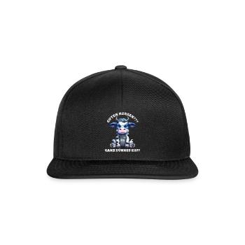 Guten Morgen Ganz dünnes Eis mit ärgerlichem Stier - Snapback Cap - Schwarz/Schwarz - Vorne