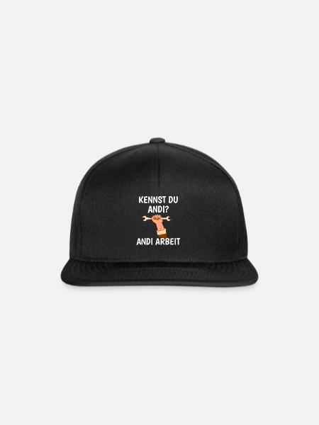 Kennst du Andi Andi Arbeit - Snapback Cap - Schwarz/Schwarz